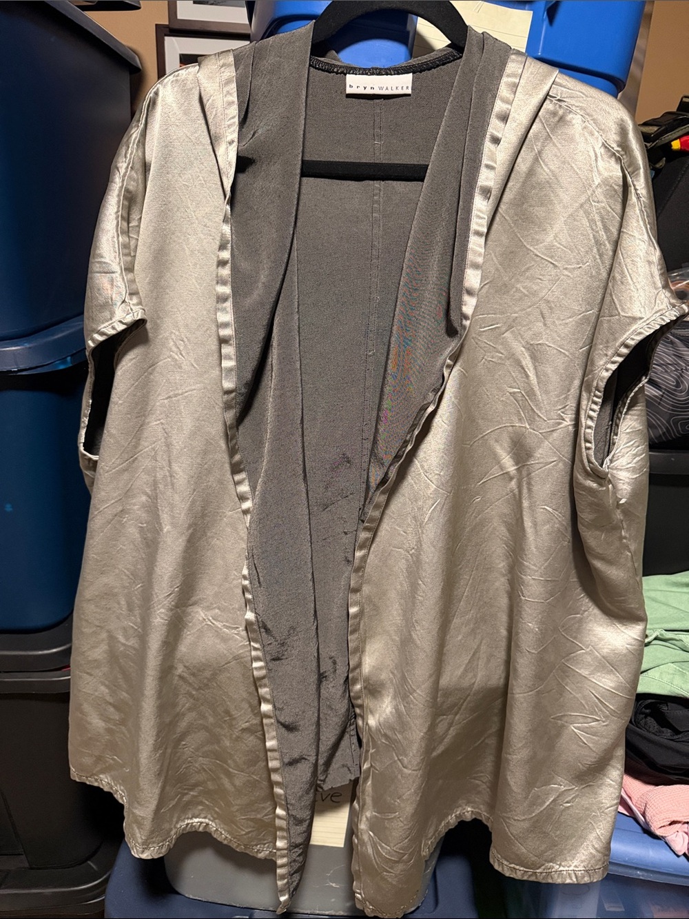 Bryn Walker silky sleeveless cardigan hoodie (S) EUC!
